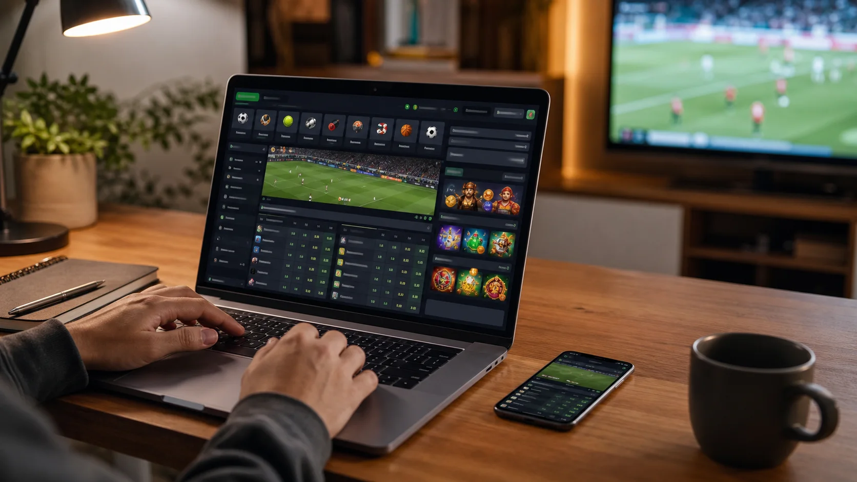 Plataforma bitstarz em notebook e celular com apostas esportivas e cassino online
